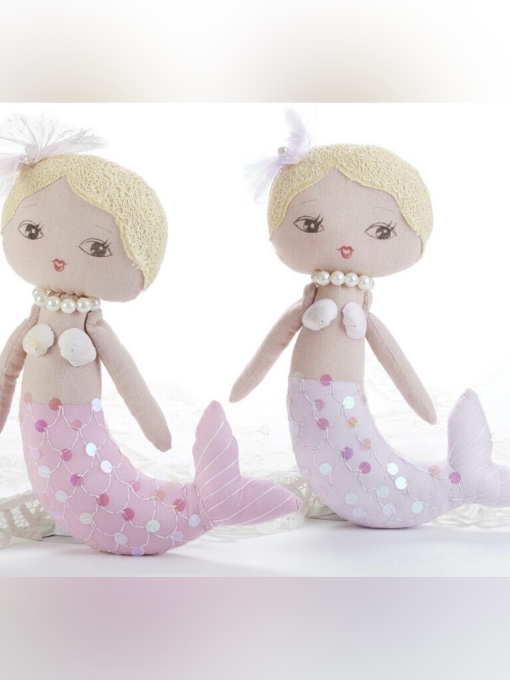 Set of 2 Mermaid cloth Doll  14"   New